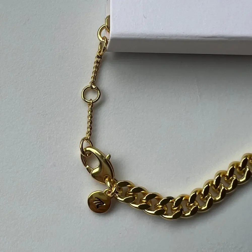NWT Madewell Gold Chunky Bar Chain Bracelet